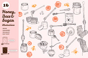 Honey, bees and sugar, a Food Illustration by MuzaInspires (Thumbnail 2 of 8)