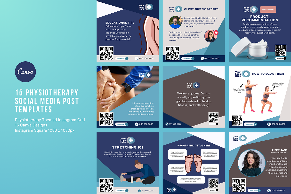 Physiotherapy Social Media, a Social Media Template by Sincerely Media (Photo 1 of 9)