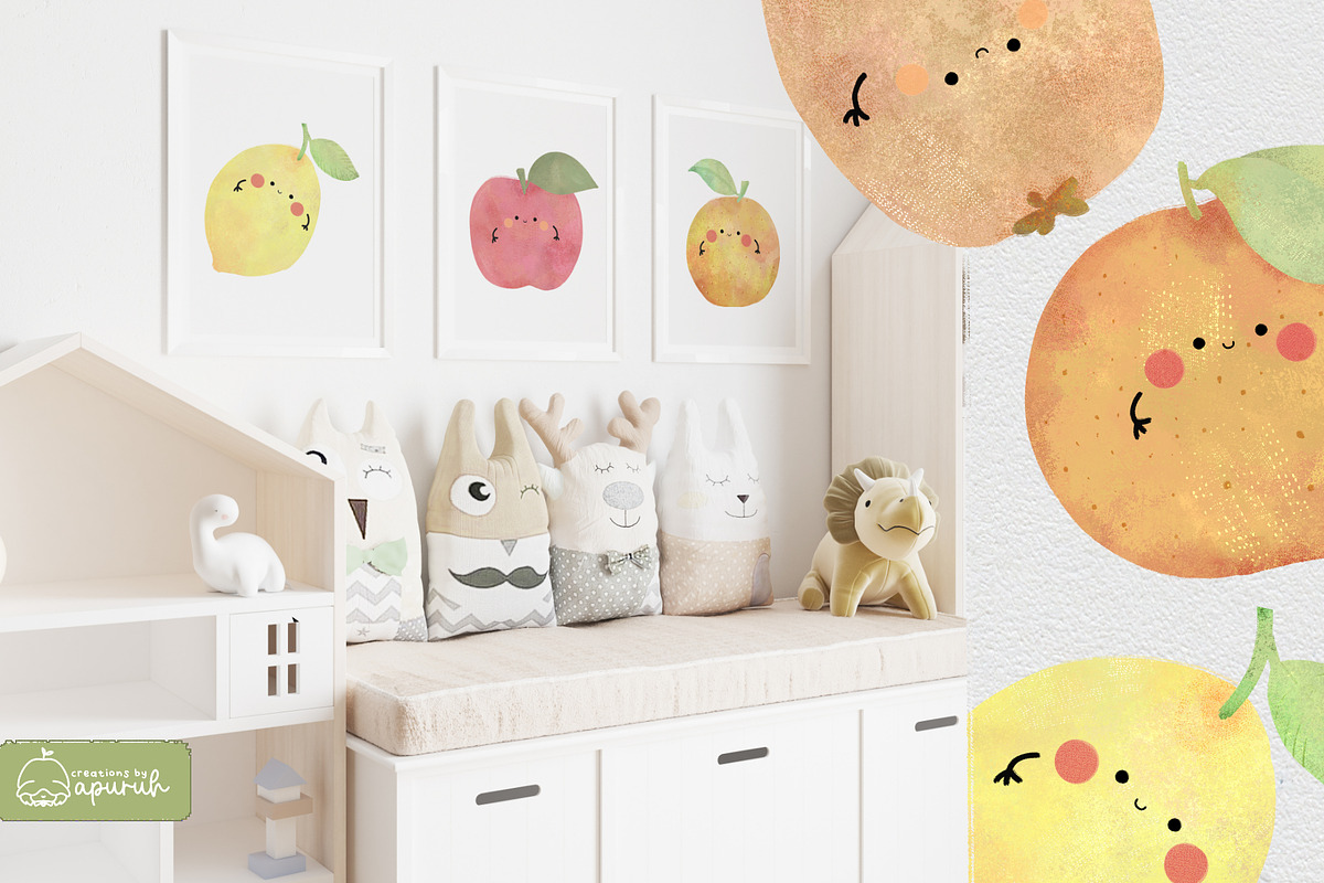 Pastel Fruits Watercolor Clipart, a Food Illustration by creationsbyapuruh (Photo 2 of 9)