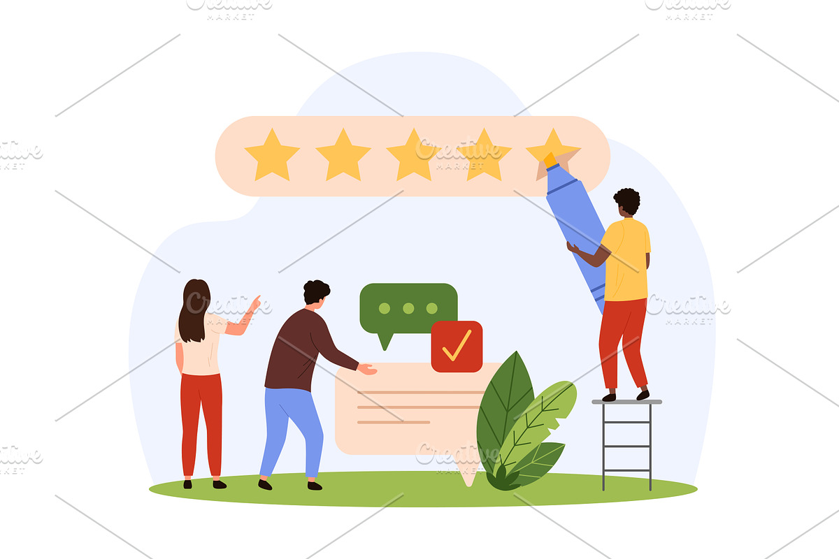 Customer feedback review service, an Object Illustration by Flashvector