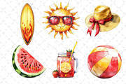 Watercolor Summer Clipart Bundle, an Illustration by Dream Creation (Thumbnail 6 of 7)