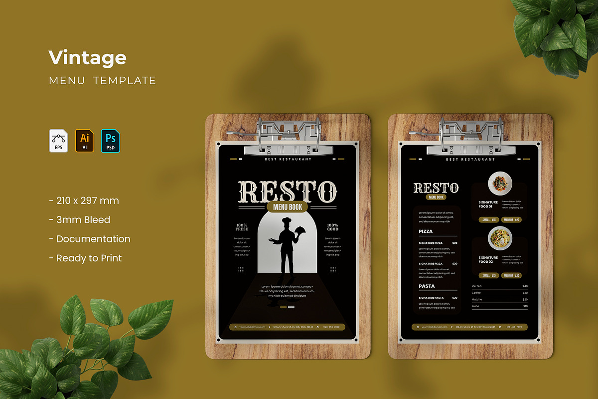 Vintage - Menu, a Print Template by VUNIRA (Photo 1 of 3)