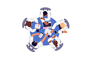 People work at table, top view set, a Work Illustration by PaperTrident (Thumbnail 3 of 9)