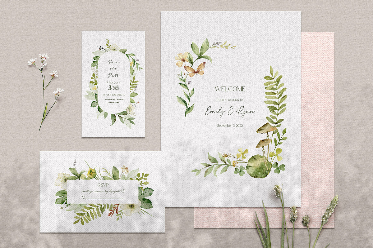 Watercolor set of Forest Greenery, an Illustration by Elena Medvedeva (Photo 5 of 15)