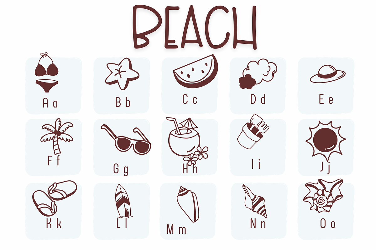 Beach| Symbols Fonts preview 2