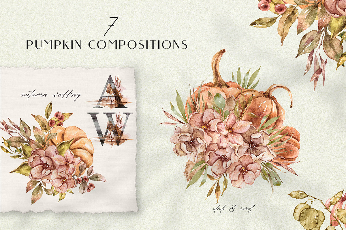 -20% Watercolor PUMPKIN SEASON set, a Texture Illustration by Tiana Geo (Photo 11 of 16)