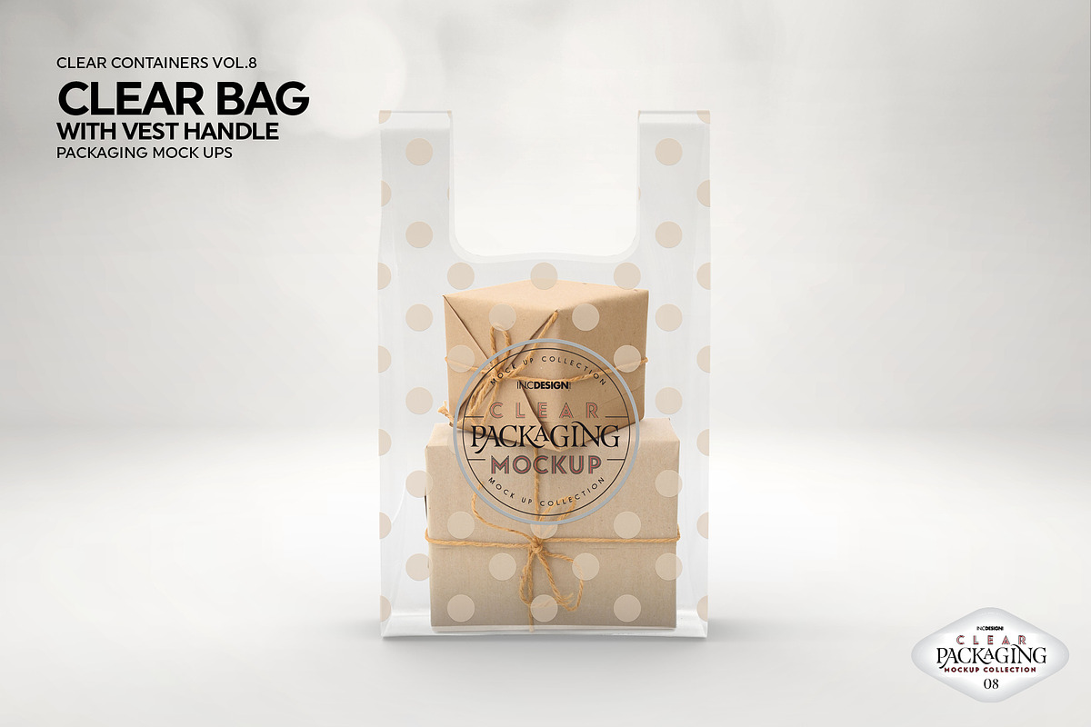 Clear Bag with Vest Handle Mockup, a Product Mockup by INCDesign (Photo 6 of 7)