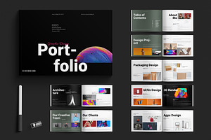 Graphic Design Portfolio Landscape, a Brochure Template by E-Type