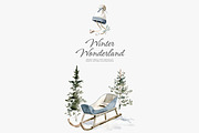 winter wonderland, watercolor winter, a Decorative Illustration by Patishop Art (Thumbnail 2 of 8)