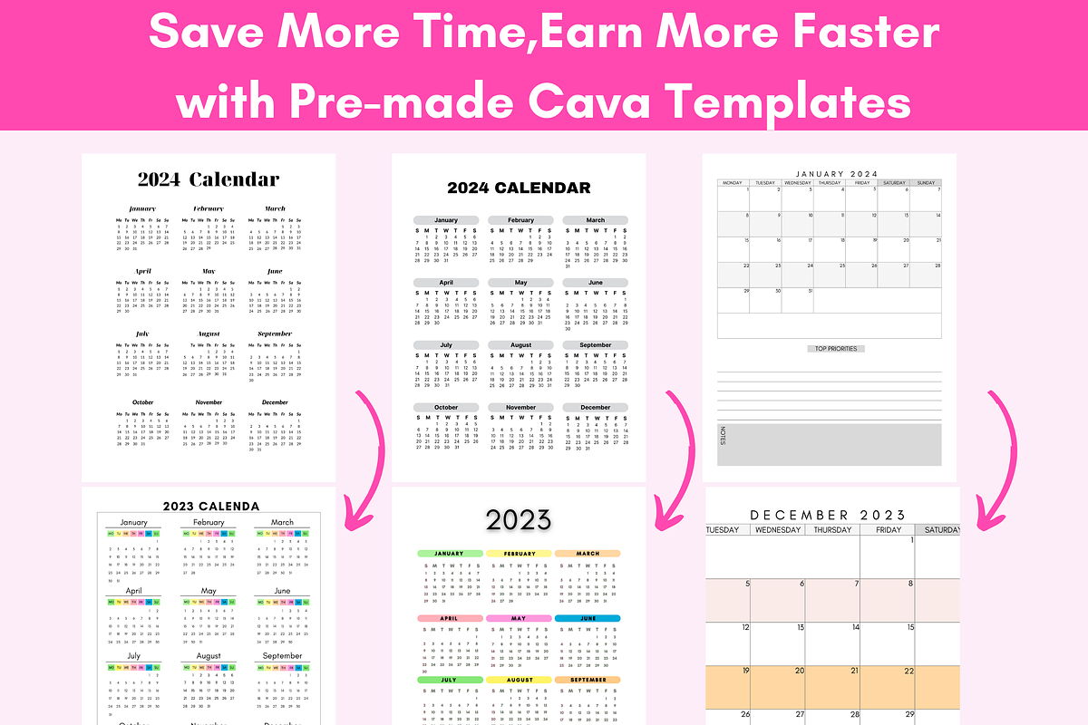 2024 Monthly Calendar Template, a Brochure Template by LA Design (Photo 4 of 9)