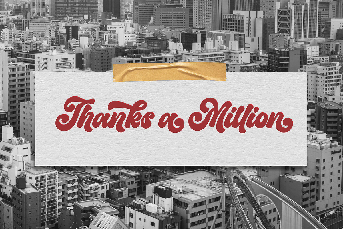 Midstar - Vintage Retro Font, a Script Font by Subectype Studio (Photo 9 of 9)