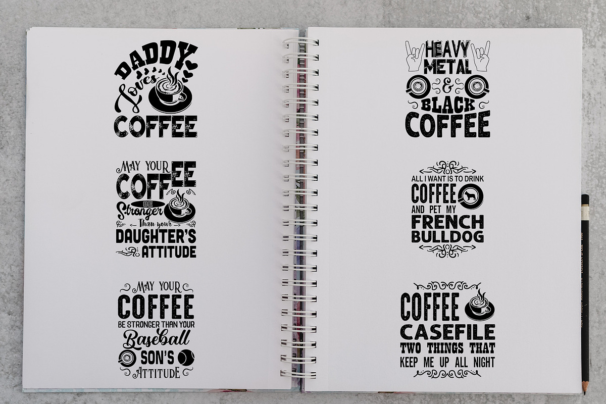 Coffee Quotes V7 SVG DXF PNG EPS, an Illustration by Tosca Digital (Photo 2 of 4)
