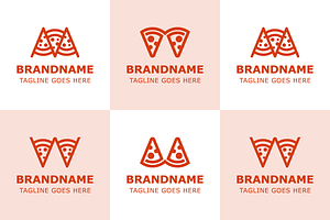 Letter M W Pizza Logo Set, a Branding & Logo Template by Pray Art Design Studio