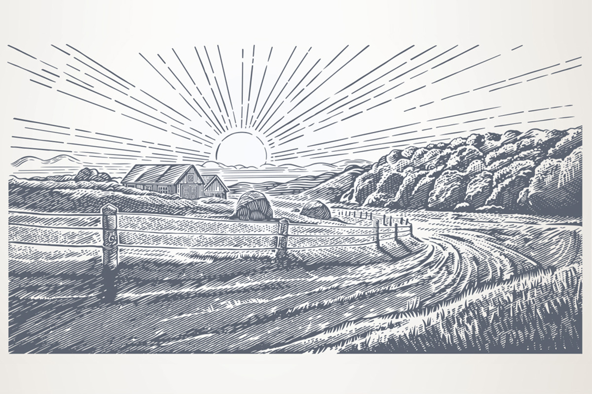 Rural landscape with village, a Food Illustration by Countryside life (Photo 3 of 7)