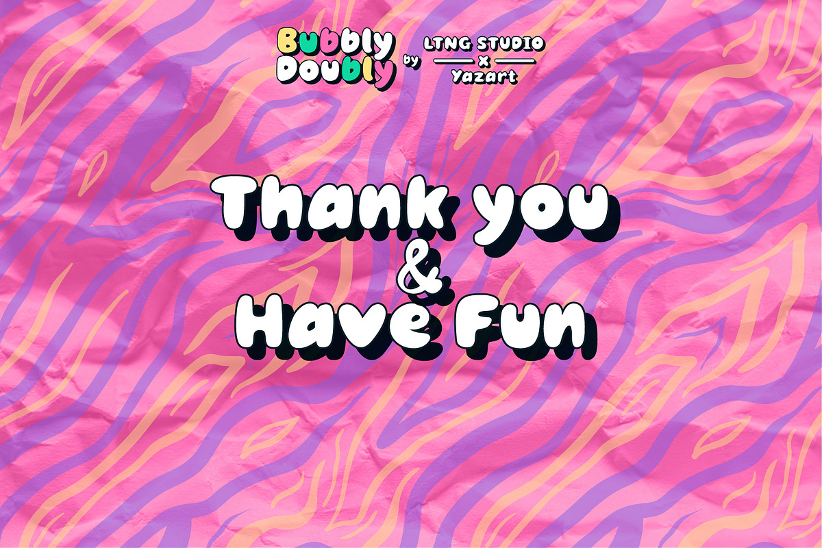 BubblyDoubly Font Family, a Handwritten Font by LTNG STUDIO (Photo 8 of 8)