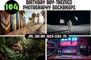 Birthday Boy-Themed Photo Backdrops, a Background Graphic by PrintHaven Designs (Thumbnail 1 of 11)