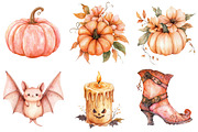 Peach Colored Halloween Clipart, a Seasonal Illustration by CitraGraphics (Thumbnail 6 of 9)