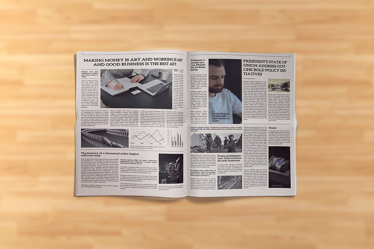 Newspaper Template | 8 Page, a Stationery Template by Template Shop (Photo 2 of 5)
