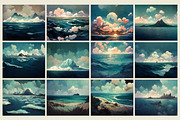 Solitary Seas - Watercolor Oceans, an Illustration by Tugcu Design Co. (Thumbnail 2 of 8)