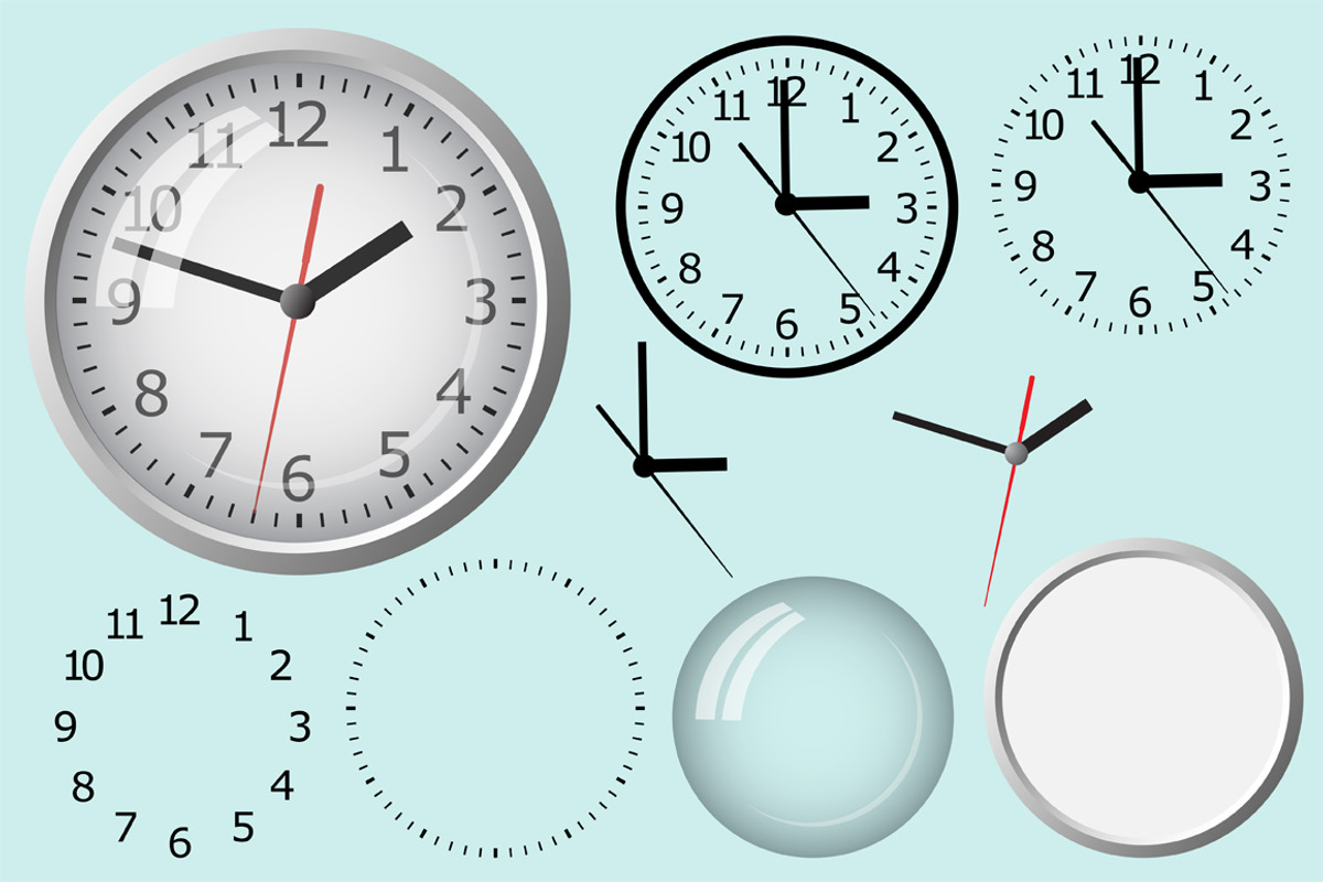 Six sets of images to create hours.