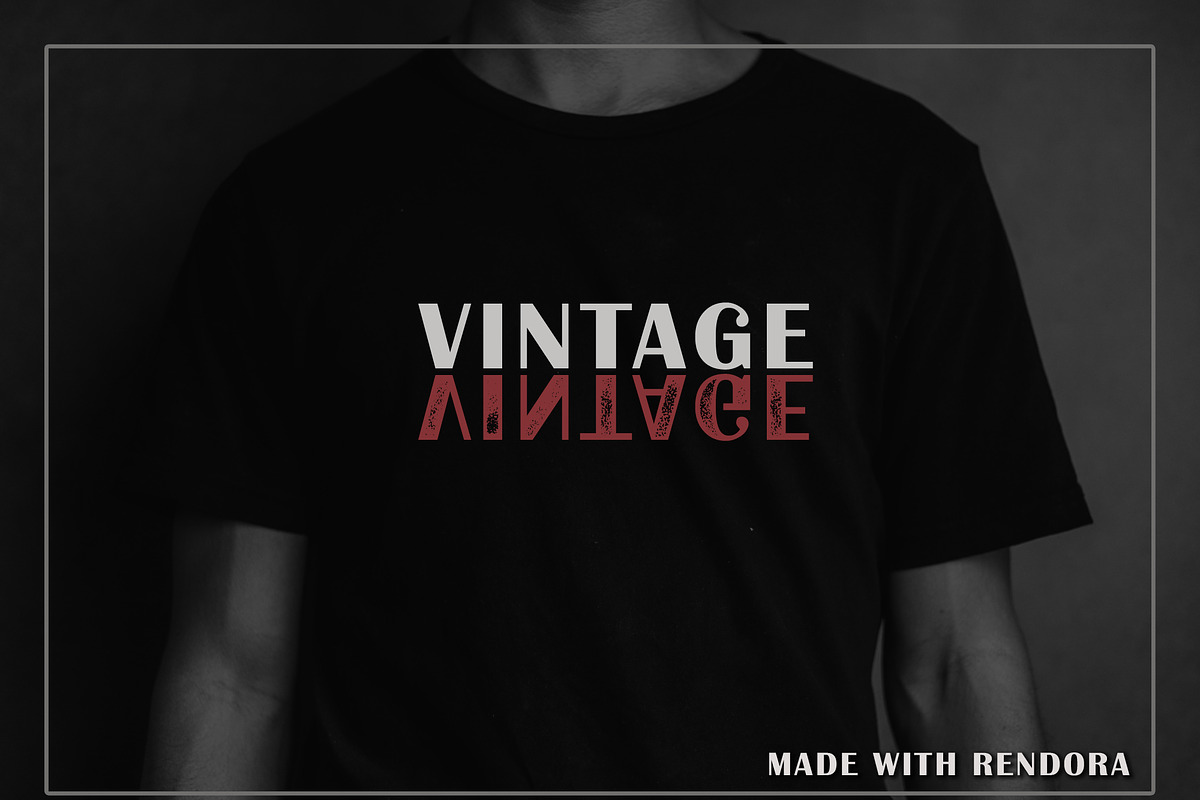 Rendora - Vintage Stamp Sans Serif, a Sans Serif Font by GlitzyGrapix (Photo 5 of 12)