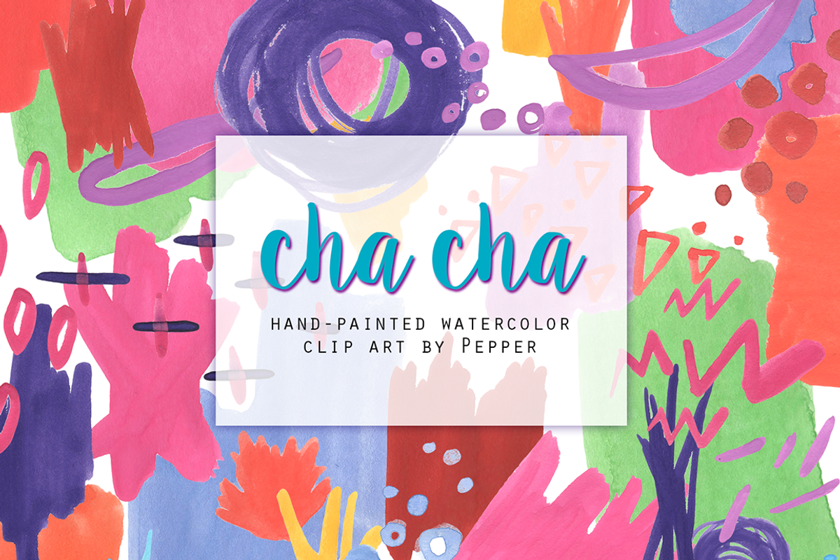 Bright Abstract Watercolor Clip Art, an Illustration by Pepper (Photo 1 of 2)