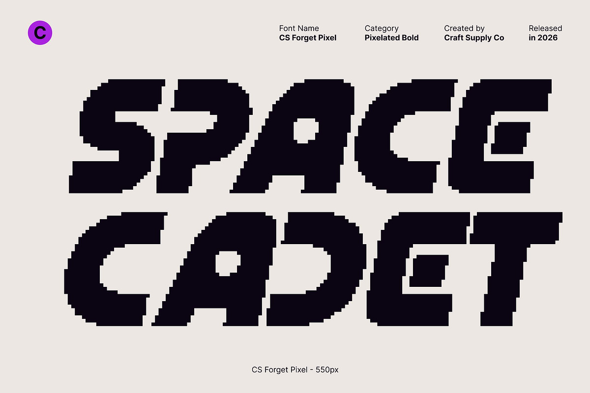 CS Forget Pixel, a Sans Serif Font by Craft Supply Co. (Photo 2 of 8)
