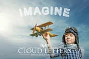 40 Cloud Letter Photoshop Brushes, a Brush Add-On by Uplift Actions (Thumbnail 1 of 5)
