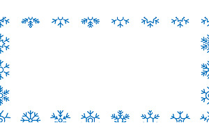 Decorative snowflake frame border, an Illustration by GraphiShop