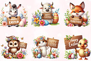 Happy Easter Animals Sublimation, a Seasonal Illustration by Craft Nest (Thumbnail 3 of 5)