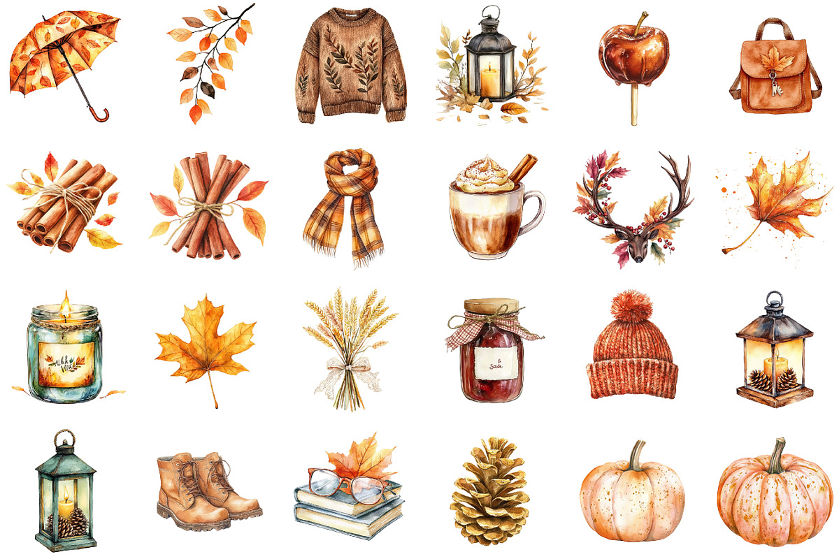 Autumn Aesthetic Elements Clipart, an Illustration by Sublimation Artist (Photo 2 of 6)