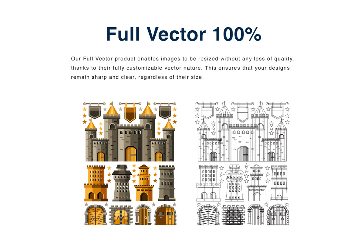 Castle Elements Vector Illustration, an Object Illustration by KAZ by IanMikraz Studio (Photo 2 of 3)