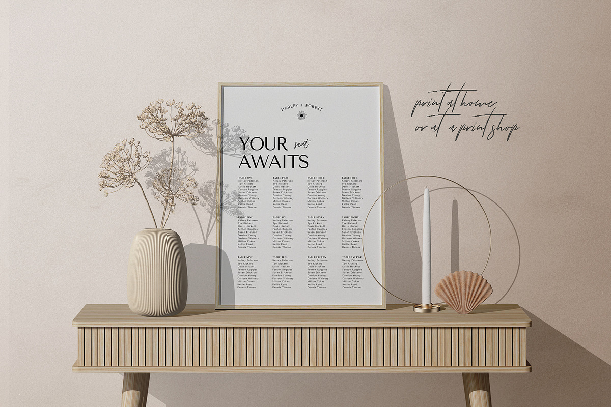 Elegant Seating Chart Template CANVA, an Invitation Template by StudioVonBraitenberg (Photo 2 of 4)