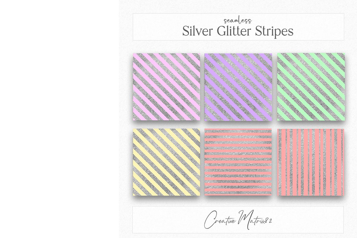 Silver Glitter Stripes Seamless JPG, a Texture Graphic by Creative Matrix82 (Photo 5 of 5)