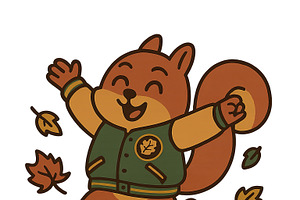 Animated illustration squirrel playi, an Illustration by Dvoevnore photos