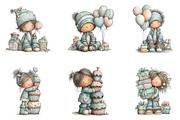 Whimsical Birthday Girl Clipart, an Illustration by CreationArt (Thumbnail 3 of 7)