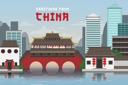 Greetings from China Illustration