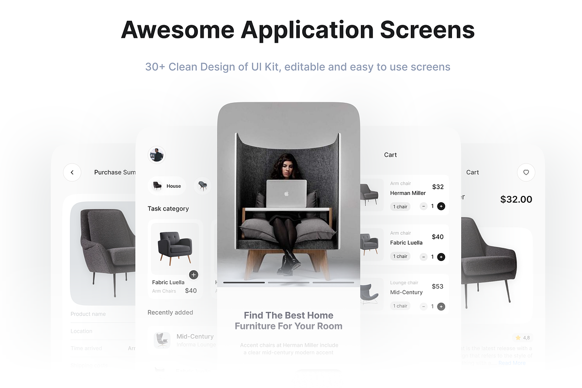 Chair Shop - Ui Kit Mobile, an UI Kit Template by Korsa Agency (Photo 3 of 6)