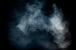 Dust cloud on black background