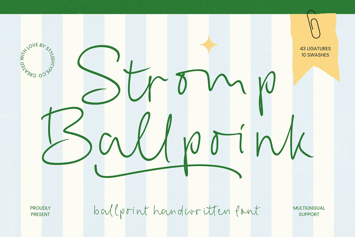 Stromp Ballpoink Handwritten Font, a Script Font by stylishtype.co (Photo 1 of 10)
