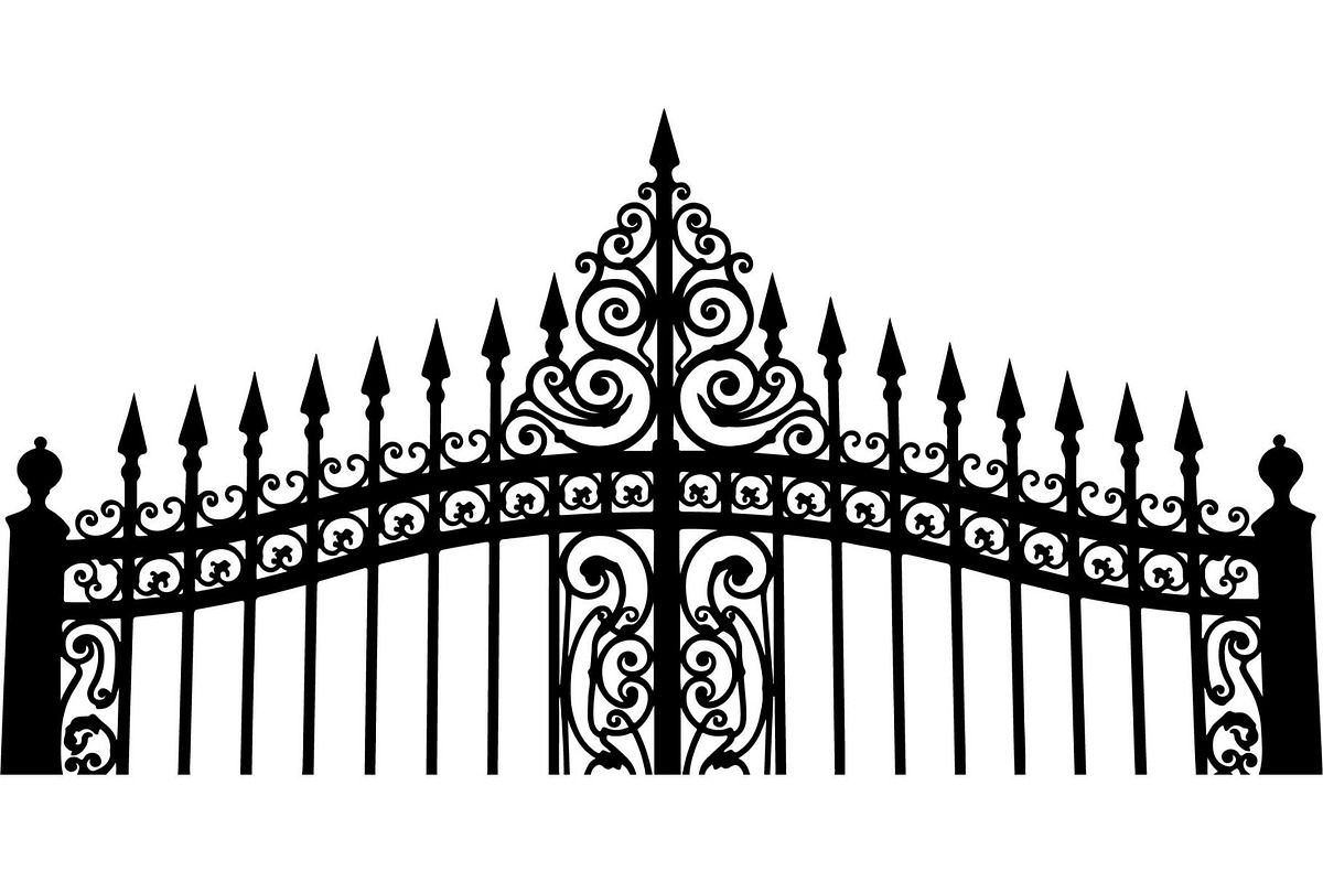 Classic Wrought Iron Gate Silhouette, an Object Graphic by Designer_Momina (Photo 9 of 9)