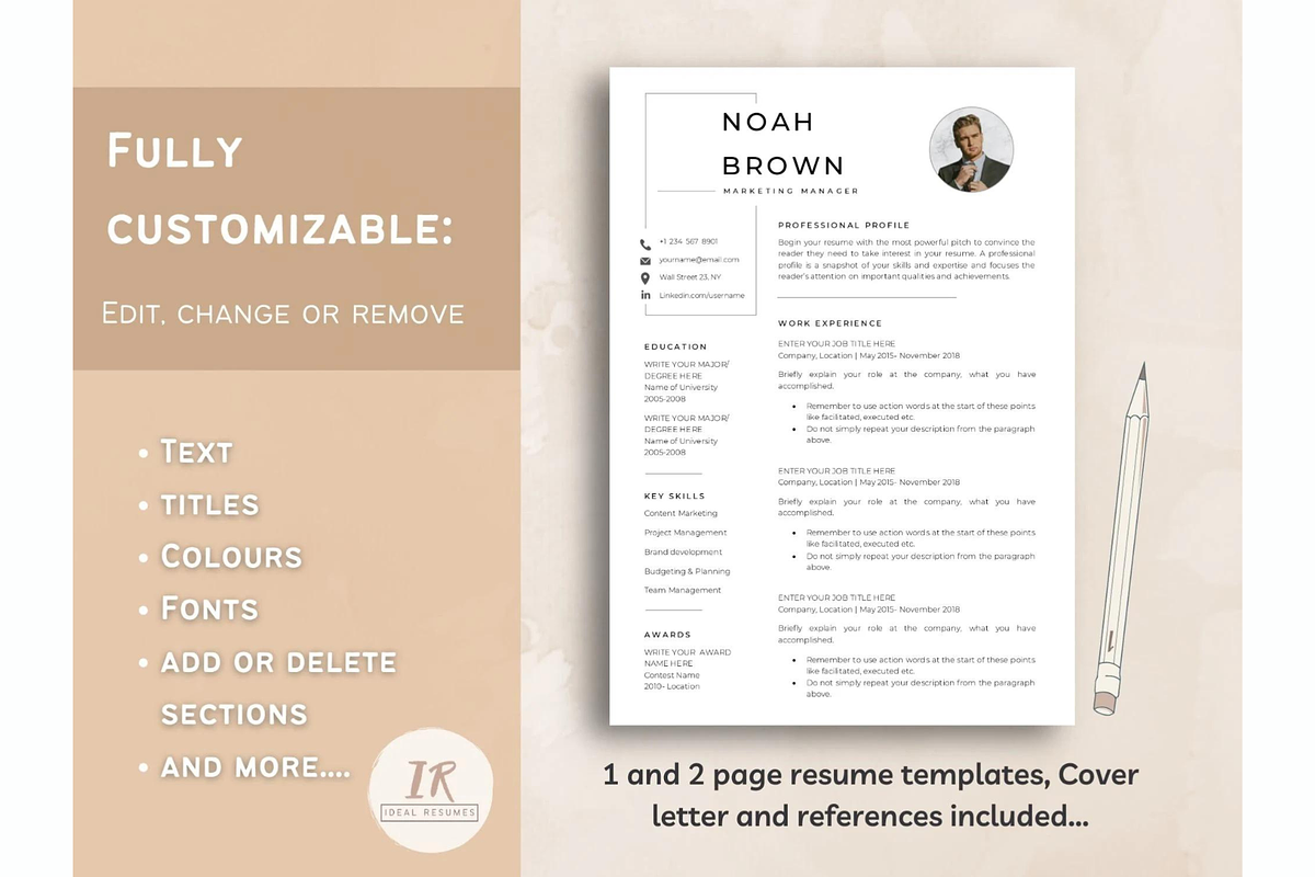 Word resume & cover letter template, a Resume Template by Climbwithelevator (Photo 6 of 10)