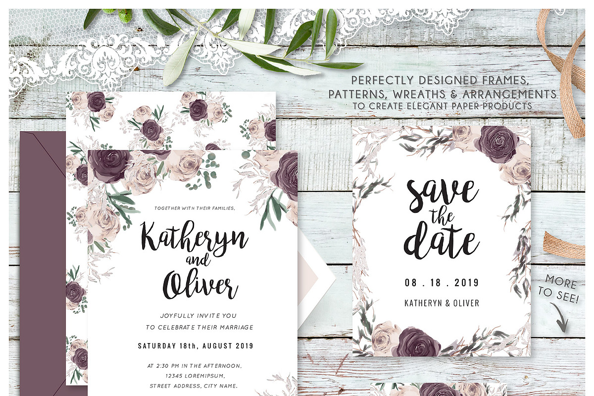 Winter Wedding Floral Graphic Set, an Illustration by Ink + Eye (Photo 6 of 7)