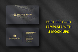 Business card Template & 3 Mock-up