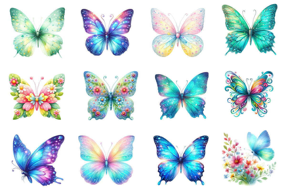 Watercolor Spring Butterfly Clipart, an Illustration by Dream Creation (Photo 3 of 4)