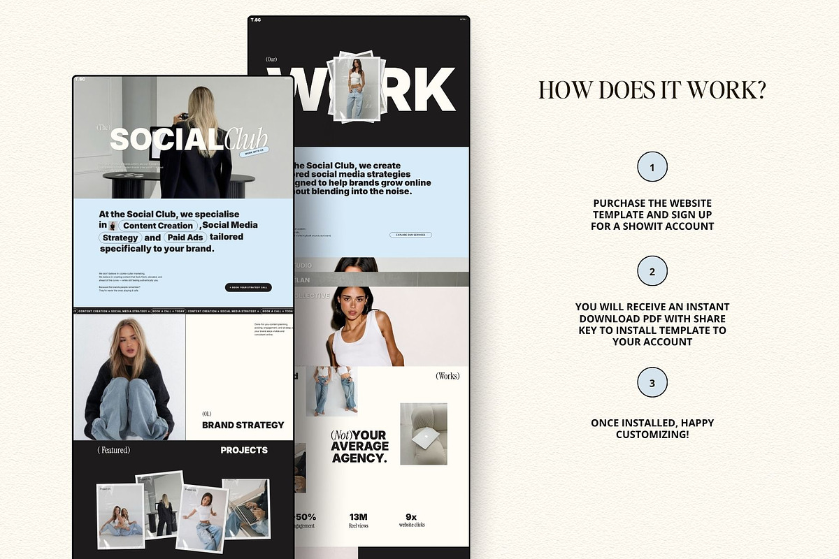 Modern Showit Template for creatives, a Landing Page Template by Row Creative (Photo 2 of 10)