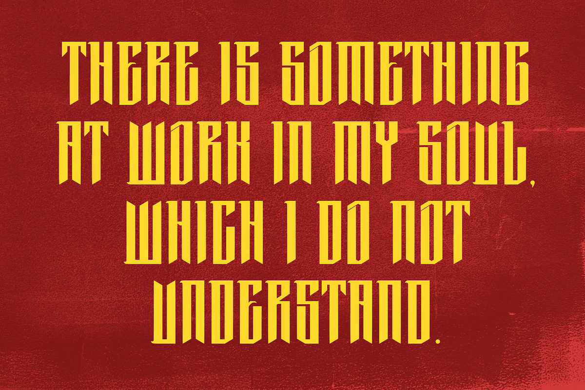 Pholest Horror Sans Display Font, a Blackletter Font by Maulana Creative (Photo 2 of 7)