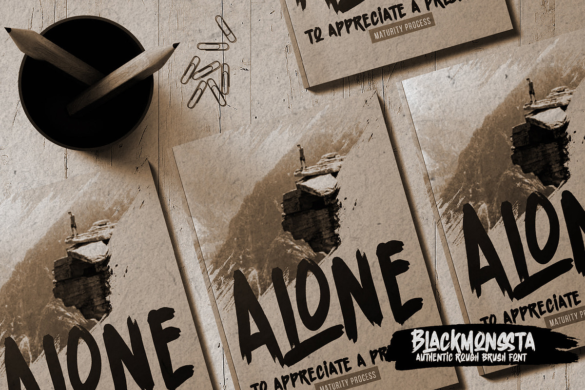 Blackmonssta – Authentic Brush Font, a Handwritten Font by Almarkhatype (Photo 9 of 10)
