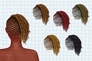 African American hairstyles clipart, an Illustration by Illustrator Space (Thumbnail 5 of 9)