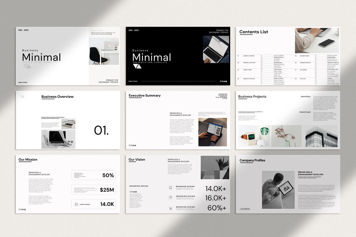 Minimal Business Plan Presentation, a Presentation Template by Studio Industry (Photo 5 of 16)